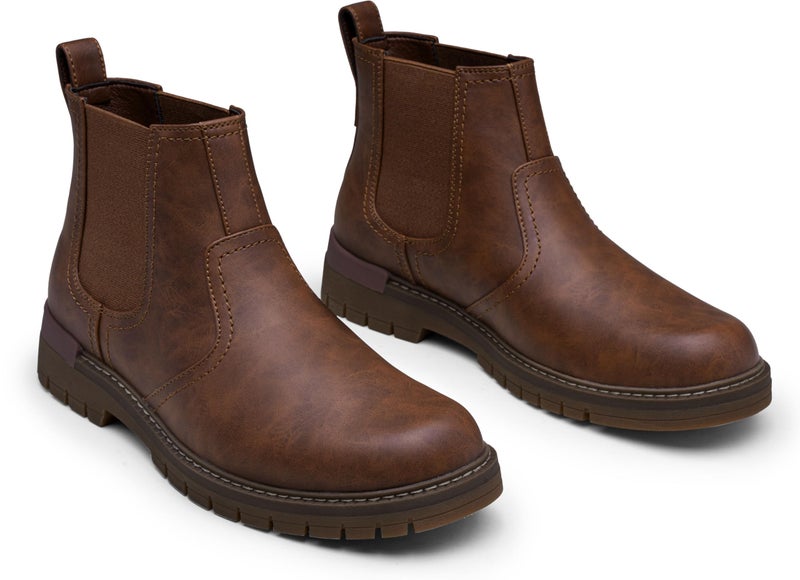 Jousen Chelsea Boots Men Lightweight Mens Boots Classic Slip On Boot Casual Boot for Men (AMY8120A brown 10.5) - Image 3