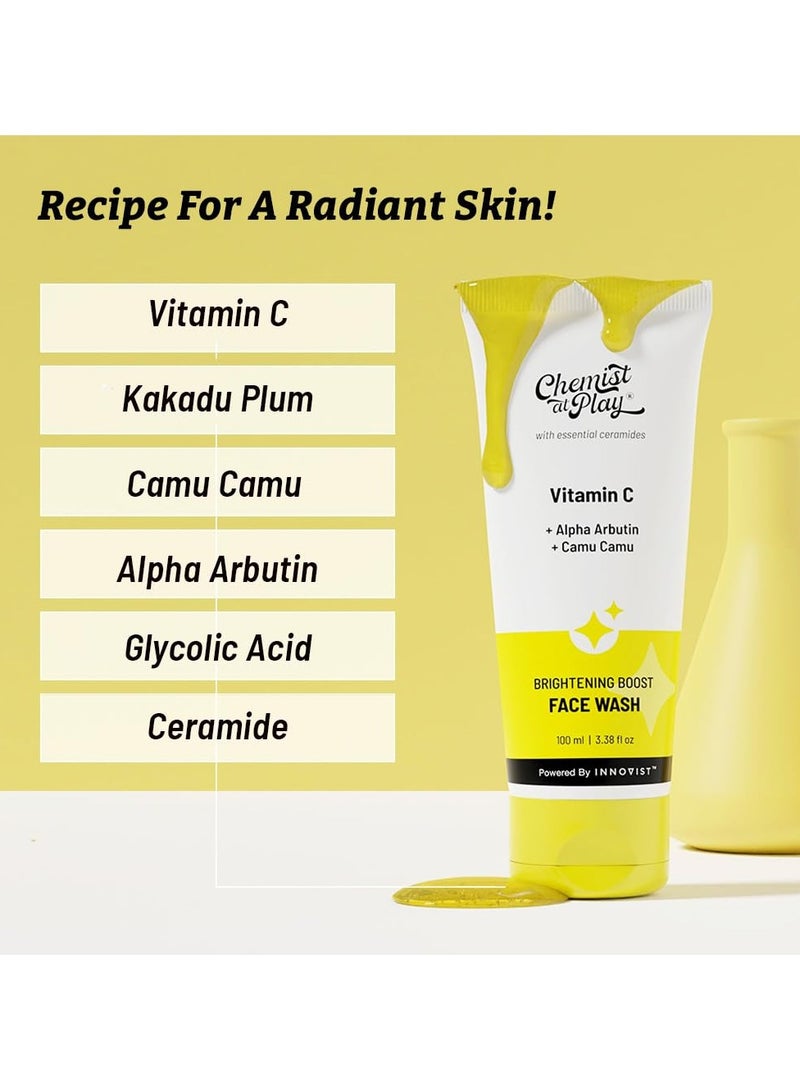 Chemist at Play 30x Vitamin C Face Wash Cleans Oil and Dirt Fades Dark Spots Improves Radiance For All Skin Types For Men and Women Vegan SLS and Paraben Free 100 ml - Image 4