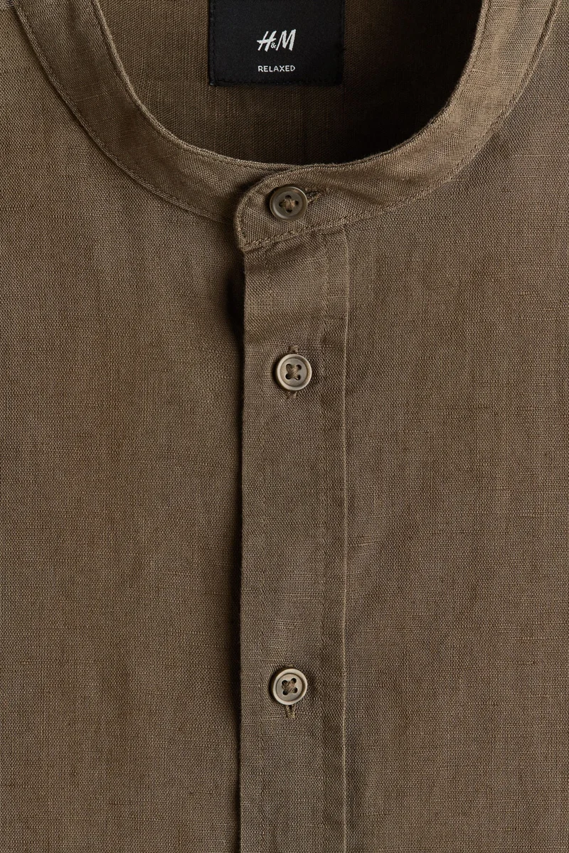 H&M  Relaxed Fit Linen-blend shirt for Men | Best Price UAE