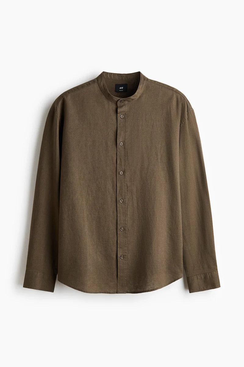 H&M  Relaxed Fit Linen-blend shirt for Men | Best Price UAE