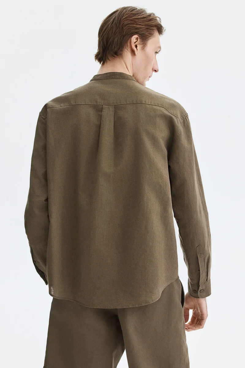 H&M  Relaxed Fit Linen-blend shirt for Men | Best Price UAE