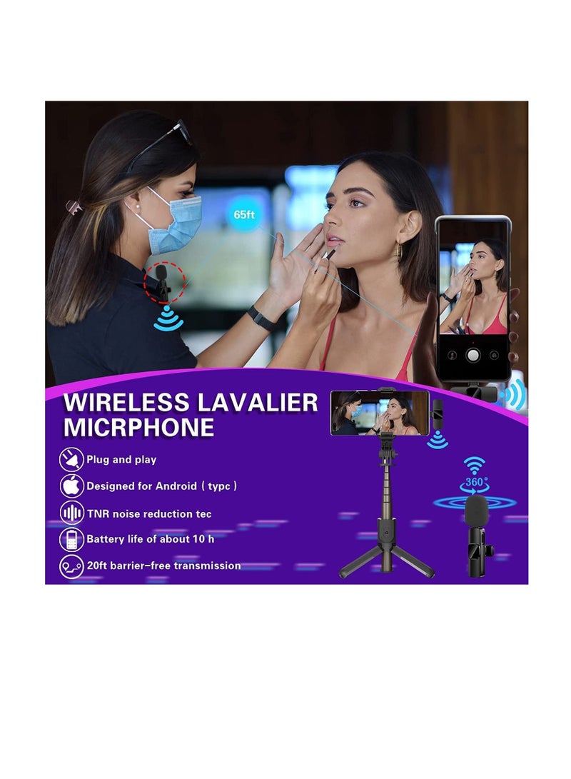 Wireless Lavalier Microphone for Type-C, Plug & Play Lapel Clip-on Mini Mic for gaming Video Recording - Noise Reduction Bluetooth - Image 4