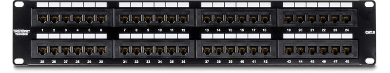 Trendnet 48-Port Cat6 Unshielded Patch Panel, Wallmount or Rackmount, Compatible with Cat3,4,5,5e,6 Cabling, for Ethernet, Fast Ethernet, Gigabit Applications, Black, TC-P48C6 - Image 5