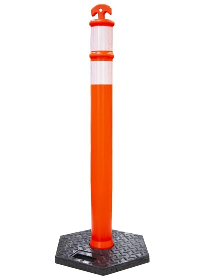 BERRY Berry 115CM Orange Traffic Safety Delineator Post | Road Safety Bollard with Demountable Base  - Image 1