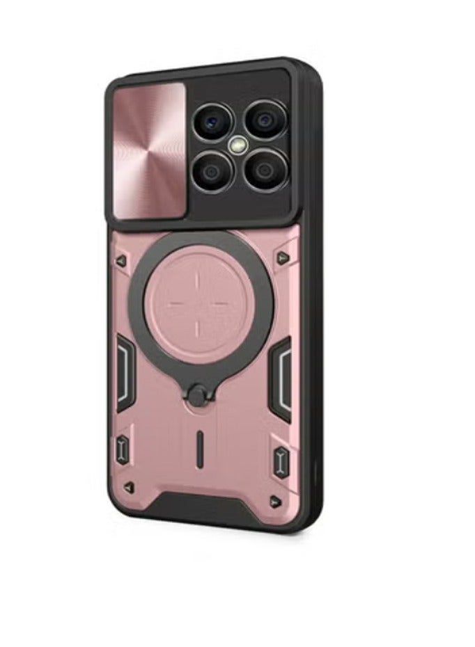 Phone Case Cover for Honor X8 4G, Slide Camera Lens Cover, 360°Rotating Kickstand Ring, Bumper Shockproof Phone Case，Compatible with Car Magnetic Moun - Image 2