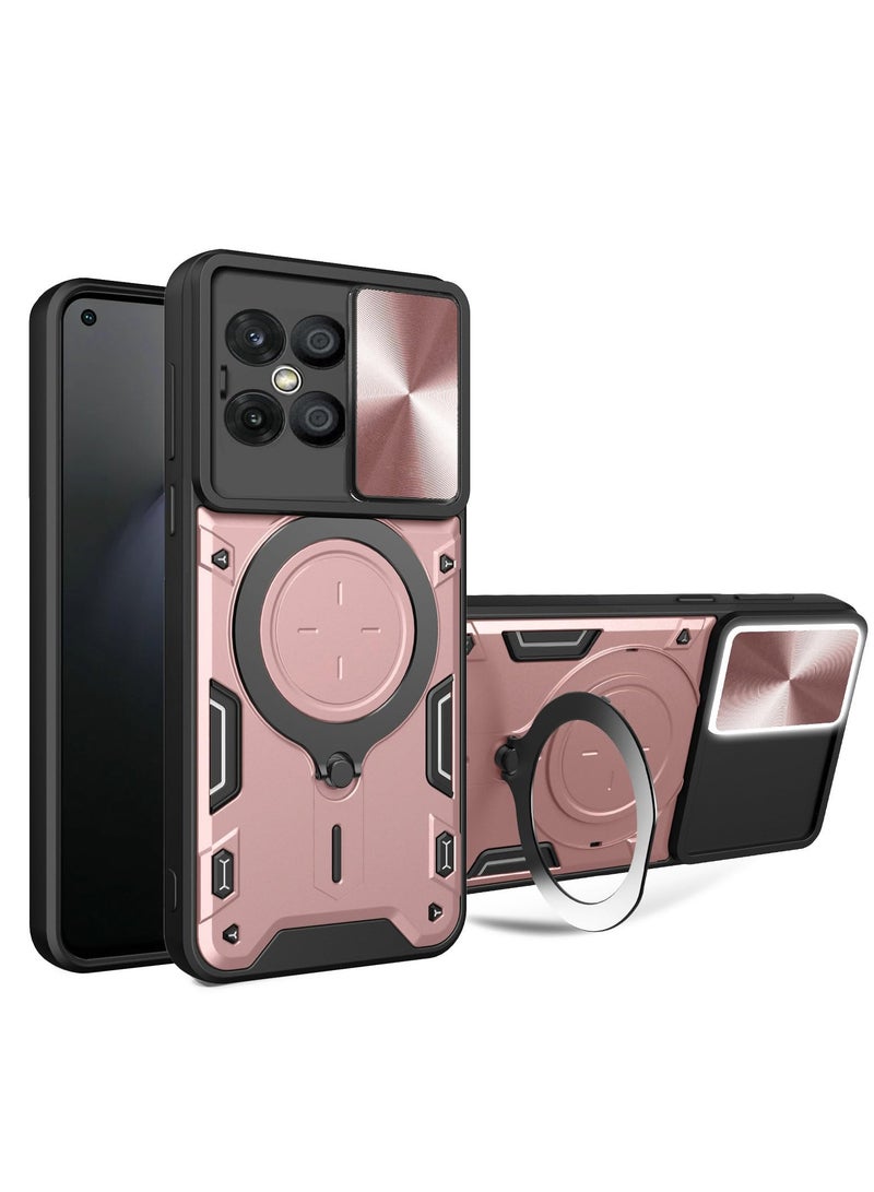 Phone Case Cover for Honor X8 4G, Slide Camera Lens Cover, 360°Rotating Kickstand Ring, Bumper Shockproof Phone Case，Compatible with Car Magnetic Moun - Image 1