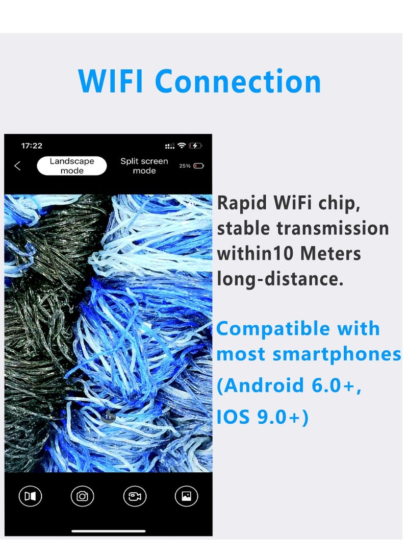 Wireless Digital Microscope, Handheld Pocket HD Fixed Focus Magnifier with LED Lights, 50x-1000x USB Magnification - Image 4