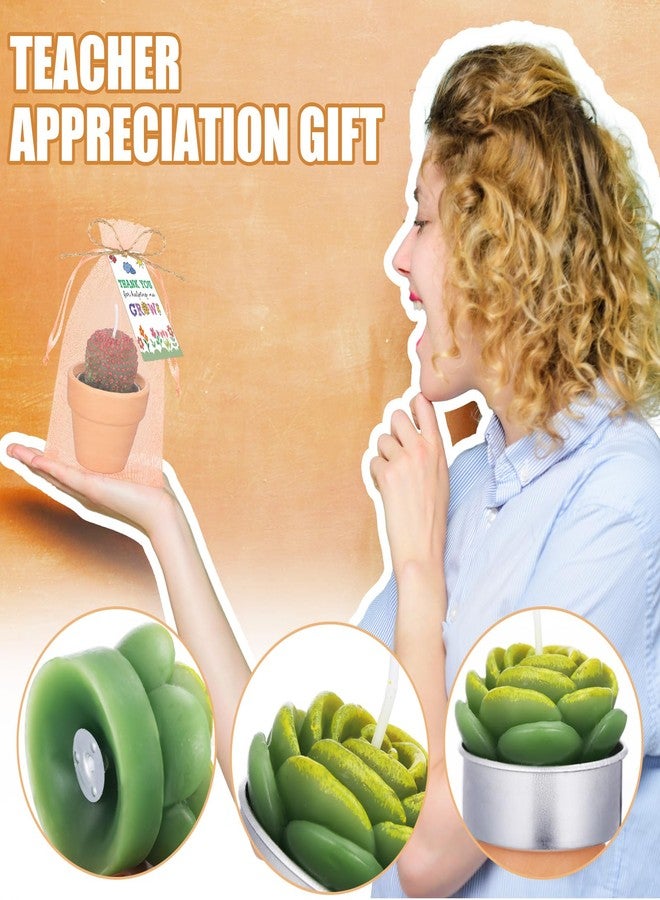 CraftyDream 24 Sets Thank You for Helping Me Grow Teacher Gift Candles Succulent Tealight Candles Cactus Tealight Candle for Back to School Birthday from Students - Image 5