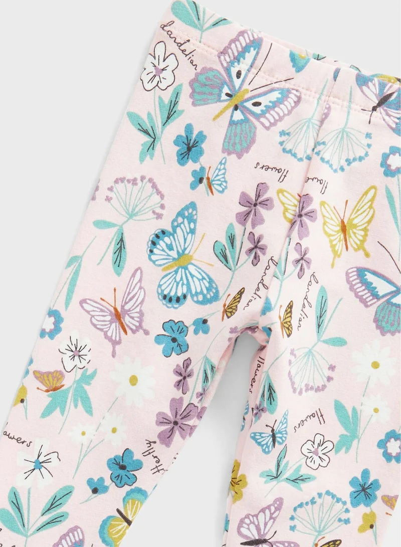 mothercare Infant Butterfly Print Midi Dress & Leggings Set