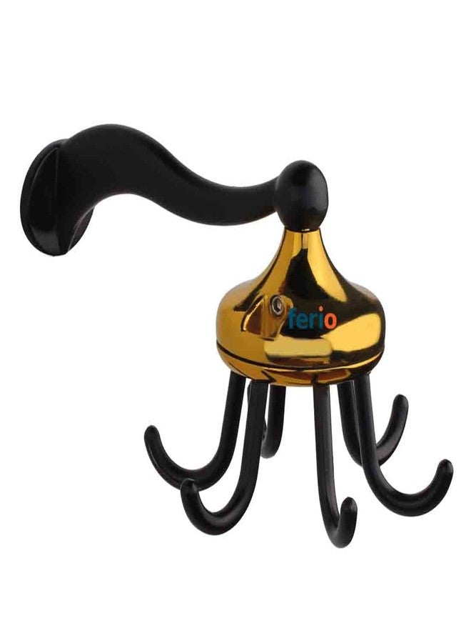 FERIO Zinc Rotating Hook 360 Rotating Hook 6 Kitchen Hooks | Multipurpose Holder Wall Mount Hooks | Key Hanger | Hooks For Bathroom, Home Gold Finish For Home Décor (Pack Of 1) - Image 1
