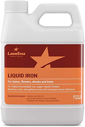 LawnStar Liquid Iron (32 OZ) for Plants - Multi-Purpose, Suitable for Lawn, Flowers, Shrubs, Trees - Treats Iron Deficiency, Root Damage & Color Distortion – EDTA-Free, American Made - Image 1