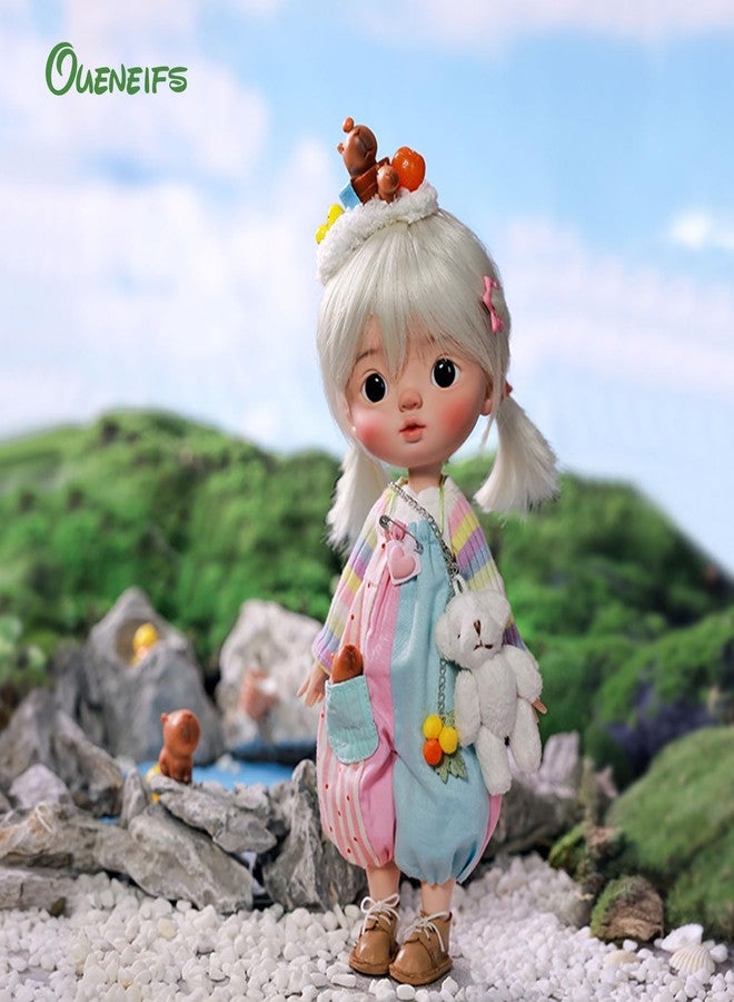 Oueneifs Xavibjd 1/6 Bjd Doll Rainbow Cute Girl Double Eyelids with Headwear Resin Toy for 15+ Year Old - Image 2