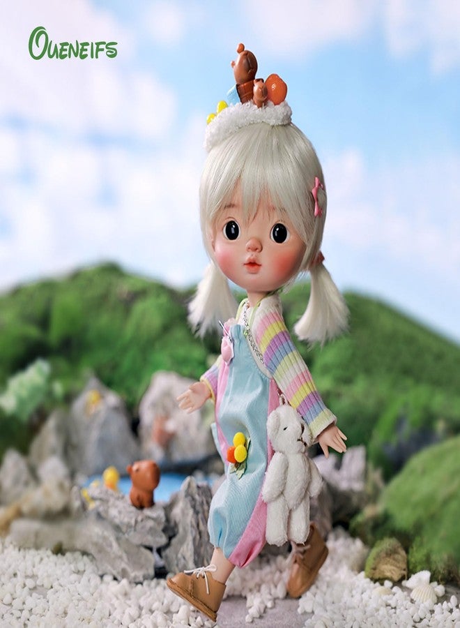 Oueneifs Xavibjd 1/6 Bjd Doll Rainbow Cute Girl Double Eyelids with Headwear Resin Toy for 15+ Year Old - Image 5