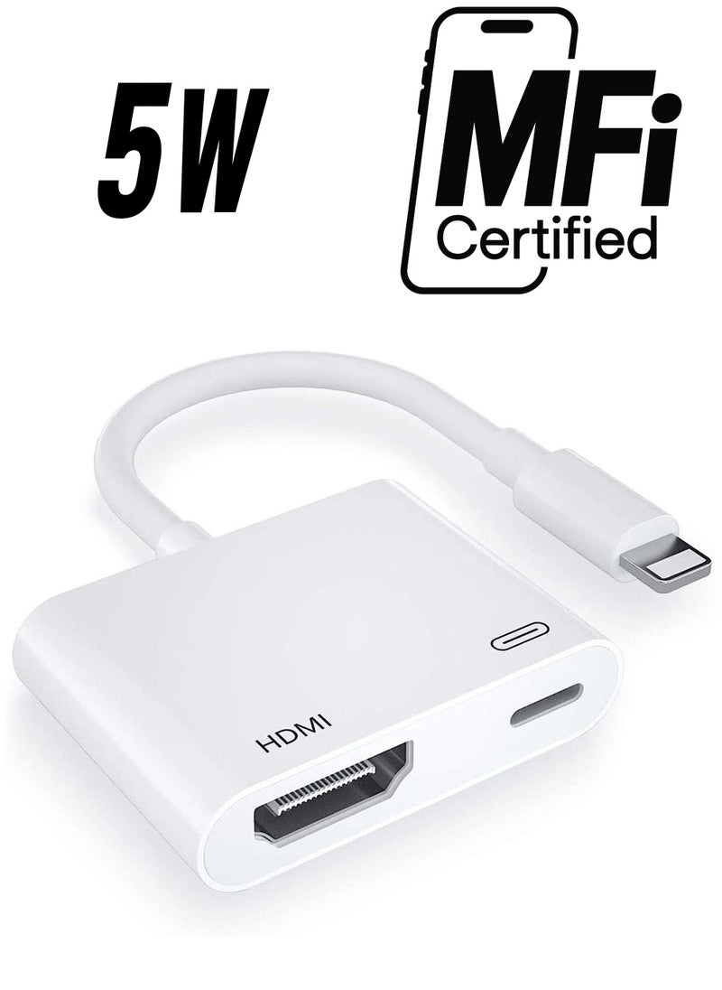 MIGOFAST - Lightning to HDMI Digital AV Adapter,1080P Video & Audio Sync Screen Converter AV Adapter with Charging Port for iPhone HDMI Converter to HD TV/Projector/Monitor Support All iOS - Image 1