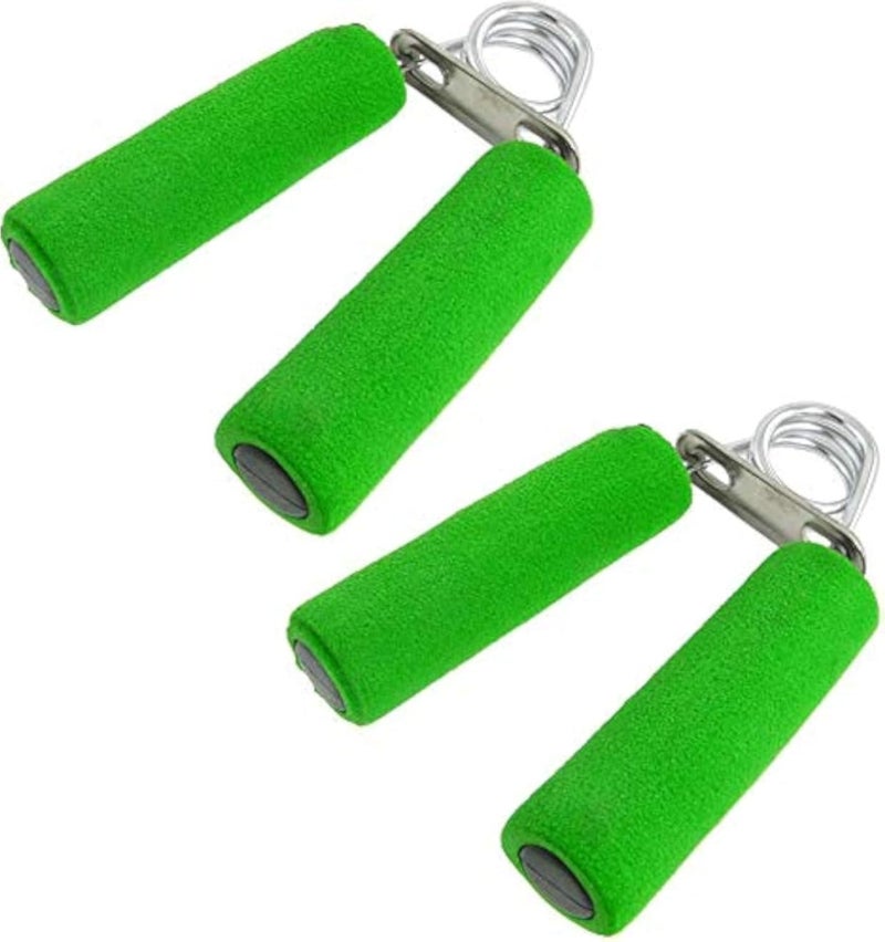 Foam Wrapped Handle Metal Spring Resistance Hand Grip - Silver Tone