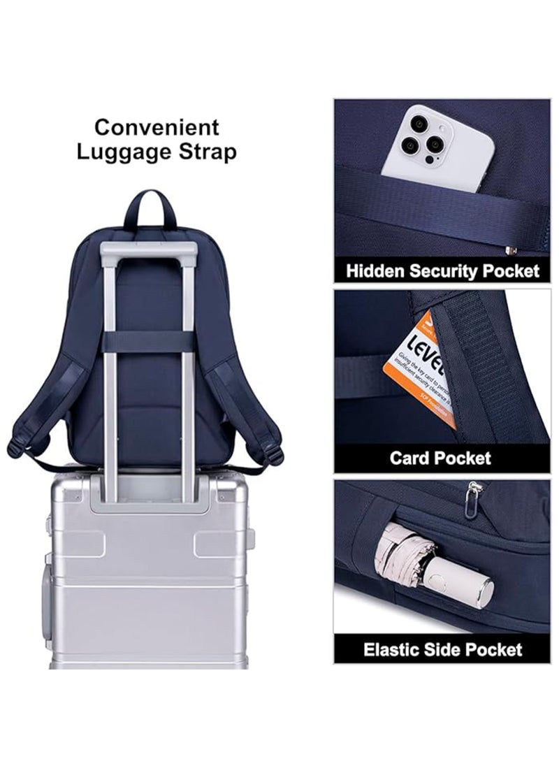 Chantria Premium Lightweight Laptop Backpack for Women Water Resistant Multifunctional Anti-Theft Daypack with Built in USB Port, CB00633 - Blue  - Image 5