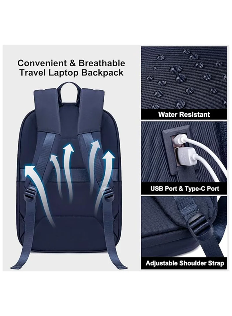 Chantria Blue Premium Lightweight Laptop Backpack for Women Water Resistant Multifunctional Anti-Theft Daypack with Built in USB Port, CB00633 - Blue  | Best Price UAE