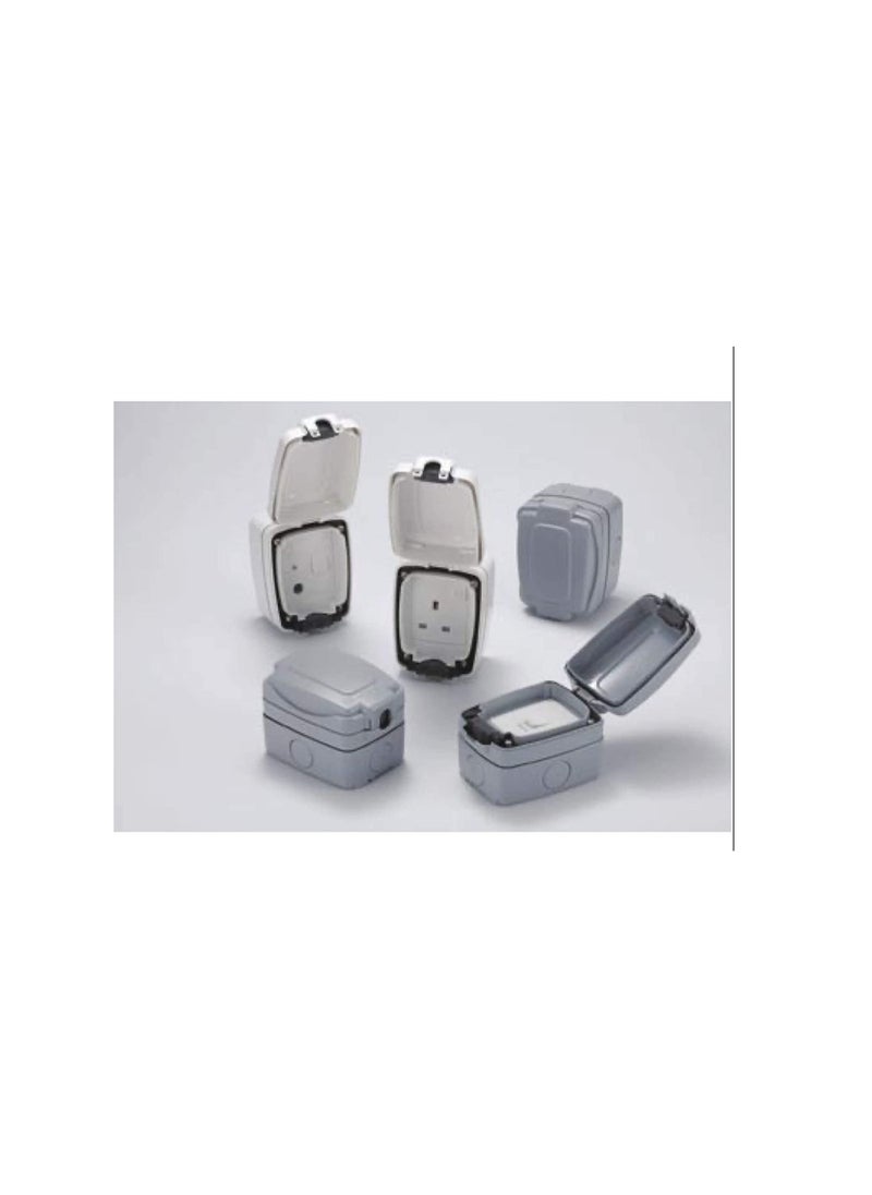 MK MK 13A Switch Socket Outdoor Waterproof IP66 Grey Masterseal Compact 86486GRY  - Image 2