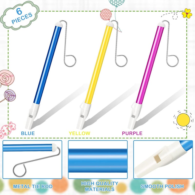 Civaner Civaner 6 Pcs Slide Whistle for Kids Slide Whistles for Adults Instrument Toy Musical Parent Child Games Educational Games Birthday Gifts Party Favors Supplies Blue Yellow Purple  - Image 3
