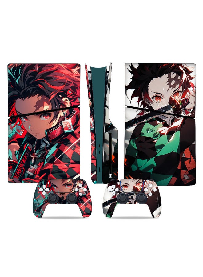 Loquat Suitable For Sony Ps5 Game Console Stickers Ps5 Optical Drive Version Stickers Ps5 Digital Version Protective Film Full Body Stickers-Color:AL-PS5Slim-014-MM - Image 1