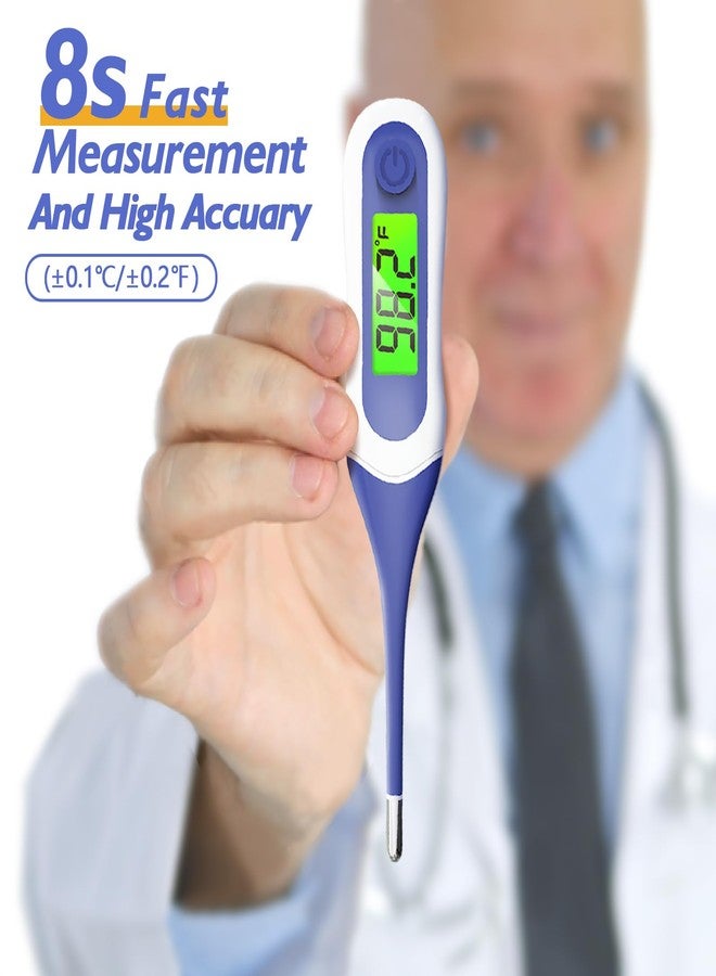 Rongfeng 8s Fast Reading Oral Thermometer for Adults and Kids, Digital Baby Thermometer with 3 Color Backlit and Fever Alarm Medical FDA Basal Thermometer for Oral, Rectal, Underarm - Image 3