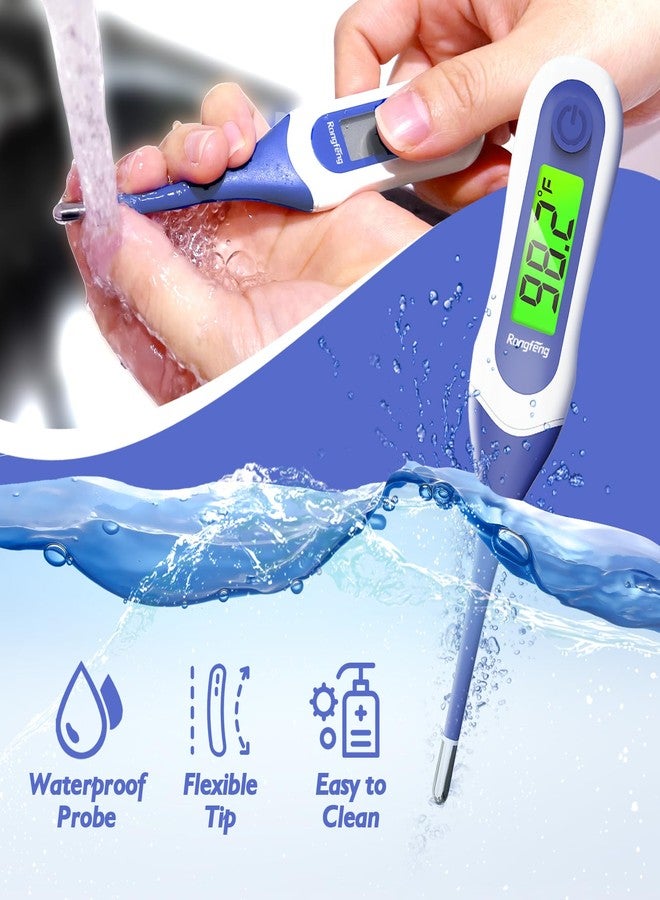 Rongfeng 8s Fast Reading Oral Thermometer for Adults and Kids, Digital Baby Thermometer with 3 Color Backlit and Fever Alarm Medical FDA Basal Thermometer for Oral, Rectal, Underarm - Image 5