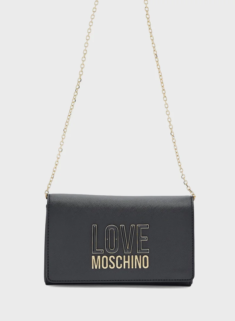 لوف موسكينو BLACK PU-MULTICOLOUR NYLON BLACK PU-MULTICOLOUR NY