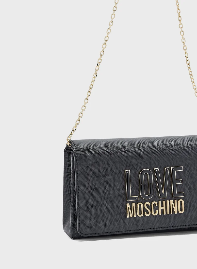 لوف موسكينو BLACK PU-MULTICOLOUR NYLON BLACK PU-MULTICOLOUR NY
