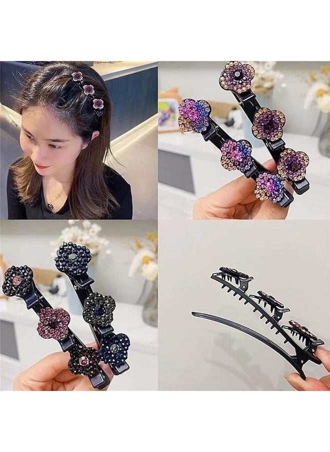 El Regalo - El Regalo 4PCs Rhinestones Side Hairpin Duckbill Clips- Sparkling Crystals Hair Clips, Hair Claw Clips for Girls & Women (Mixed Colors) - Image 1