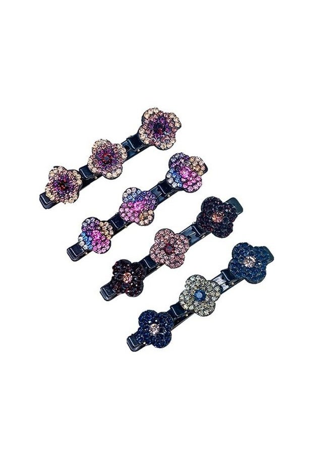 El Regalo - El Regalo 4PCs Rhinestones Side Hairpin Duckbill Clips- Sparkling Crystals Hair Clips, Hair Claw Clips for Girls & Women (Mixed Colors) - Image 1