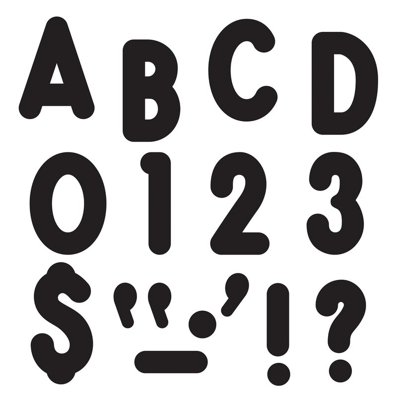 Trend Enterprises TREND Black 7-Inch Billboard Uppercase (EN/SP) Ready Letters, Bulletin Board Decor, 7-Inch, 105 Pieces - Image 1