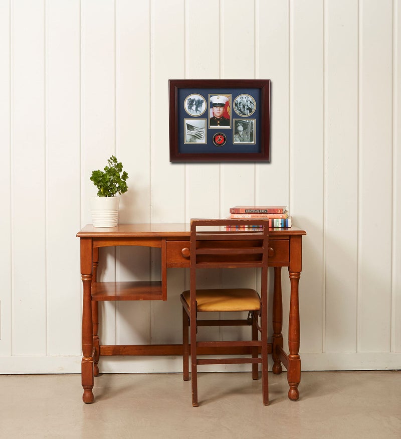 Allied Flag Allied Frame United States Marine Corps Medallion 5 Picture Collage Frame with Stars - Image 3