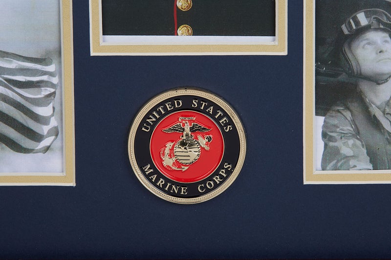 Allied Flag Allied Frame United States Marine Corps Medallion 5 Picture Collage Frame with Stars - Image 2
