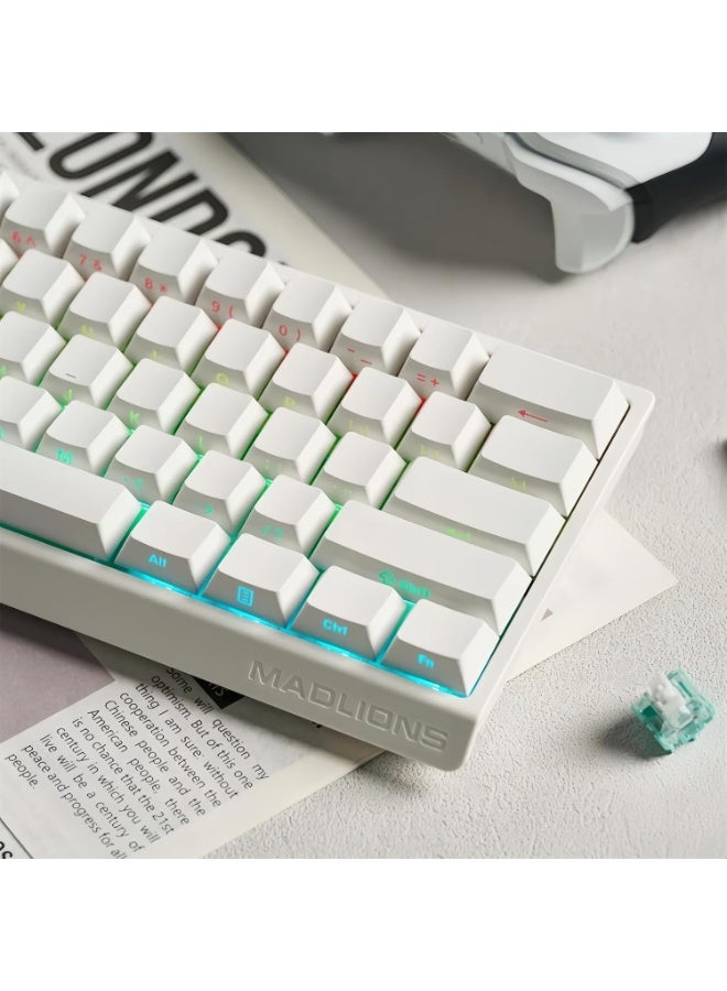 MADLIONS MAD60 HE RGB Magnetic Switch Keyboard, Wireless/Bluetooth/USB RGB Backlit Soundproofing Foam,60% Magnetic Switch Hall Effect Adjustable, for PC Mac Win - Image 5