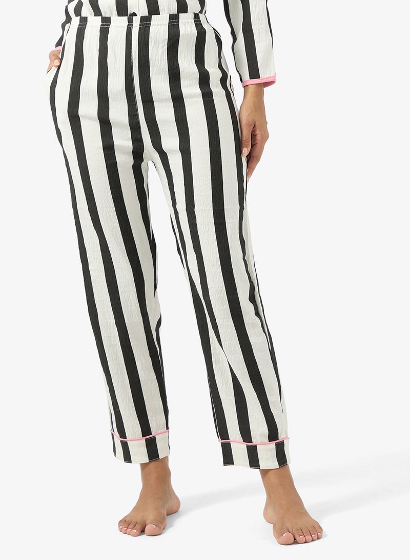 Ginger Button Up Stripe Shirt & Pyjama Set - Image 4