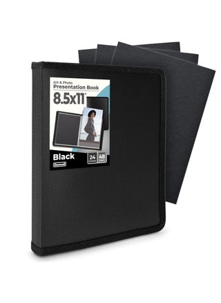 Dunwell Art Portfolio 8.5x11 Folder (Black), Mounting Paper, Portfolio Binder for Artwork, 8.5 x 11 Art Folder, 24 Pockets Display 48 Pages, Acid-Free Poly Presentation Book - pzsku/ZB0D8712694C06841CA09Z/45/1749324080/8e8f67c2-8b86-4334-9641-232bcba3ef64