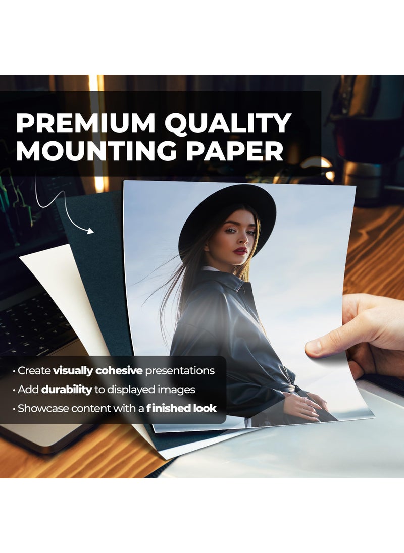 Dunwell Dunwell Art Portfolio 8.5x11 Folder (Black), Mounting Paper, Portfolio Binder for Artwork, 8.5 x 11 Art Folder, 24 Pockets Display 48 Pages, Acid-Free Poly Presentation Book  - Image 2