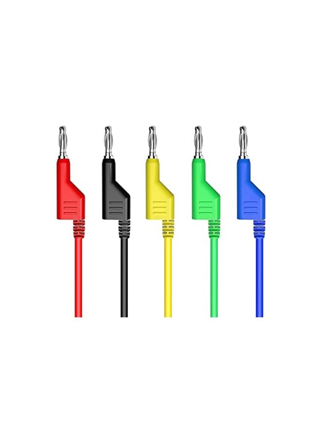 PROMASS - promass Double-ended 4mm Banana Plug Test Leads Stackable Copper Pulg Soft Cables for Laboratory Multimeter Electric Testing 5PCS - Image 1
