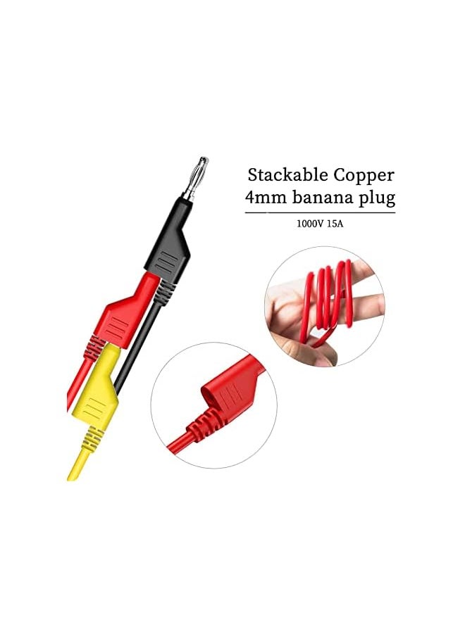 PROMASS - promass Double-ended 4mm Banana Plug Test Leads Stackable Copper Pulg Soft Cables for Laboratory Multimeter Electric Testing 5PCS - Image 1