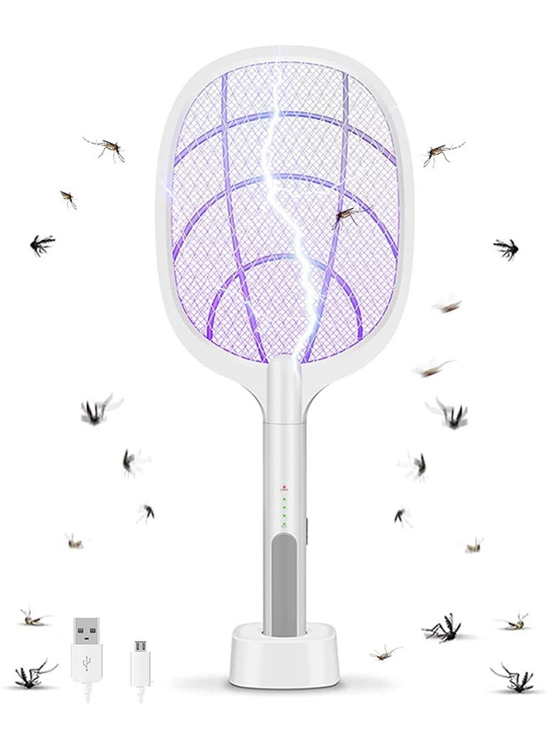 ZONEY ZONEY Electric Fly Swatter, Handheld Rechargeable Bug Zapper Racket, Powerful 3000 Volt Mosquito Killer Mosquitoes Lamp & Racket 2 in 1, 3-Layer Touch Mesh  - Image 1
