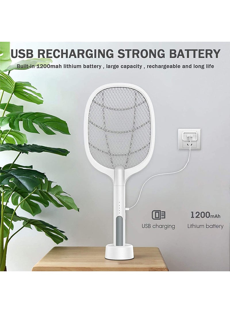 ZONEY ZONEY Electric Fly Swatter, Handheld Rechargeable Bug Zapper Racket, Powerful 3000 Volt Mosquito Killer Mosquitoes Lamp & Racket 2 in 1, 3-Layer Touch Mesh  - Image 5