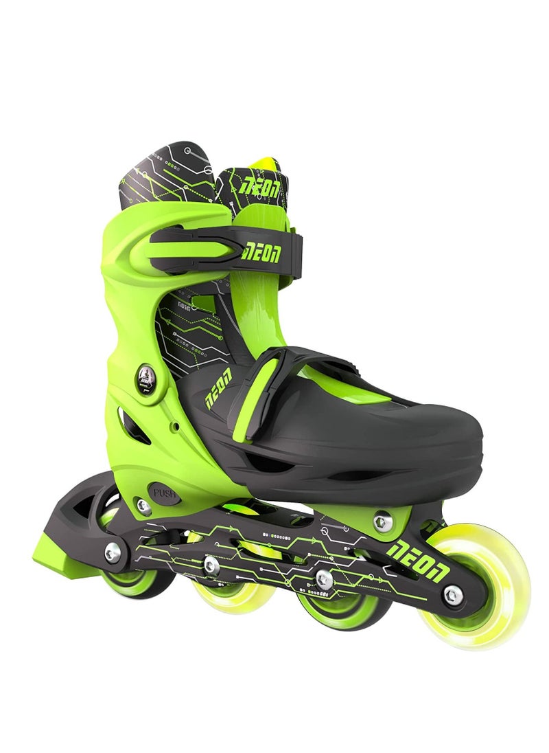 Yvolution Neon 2-1 Quad and Inline Skates for 3-6 Years Old with LED Wheels  - Image 2