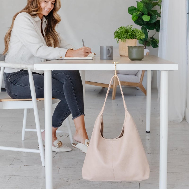 Cee & Dee Slouchy Hobo Bag, Style with Shoulder Strap, Zippered Compartments (Sandstone Ivory) - Image 2