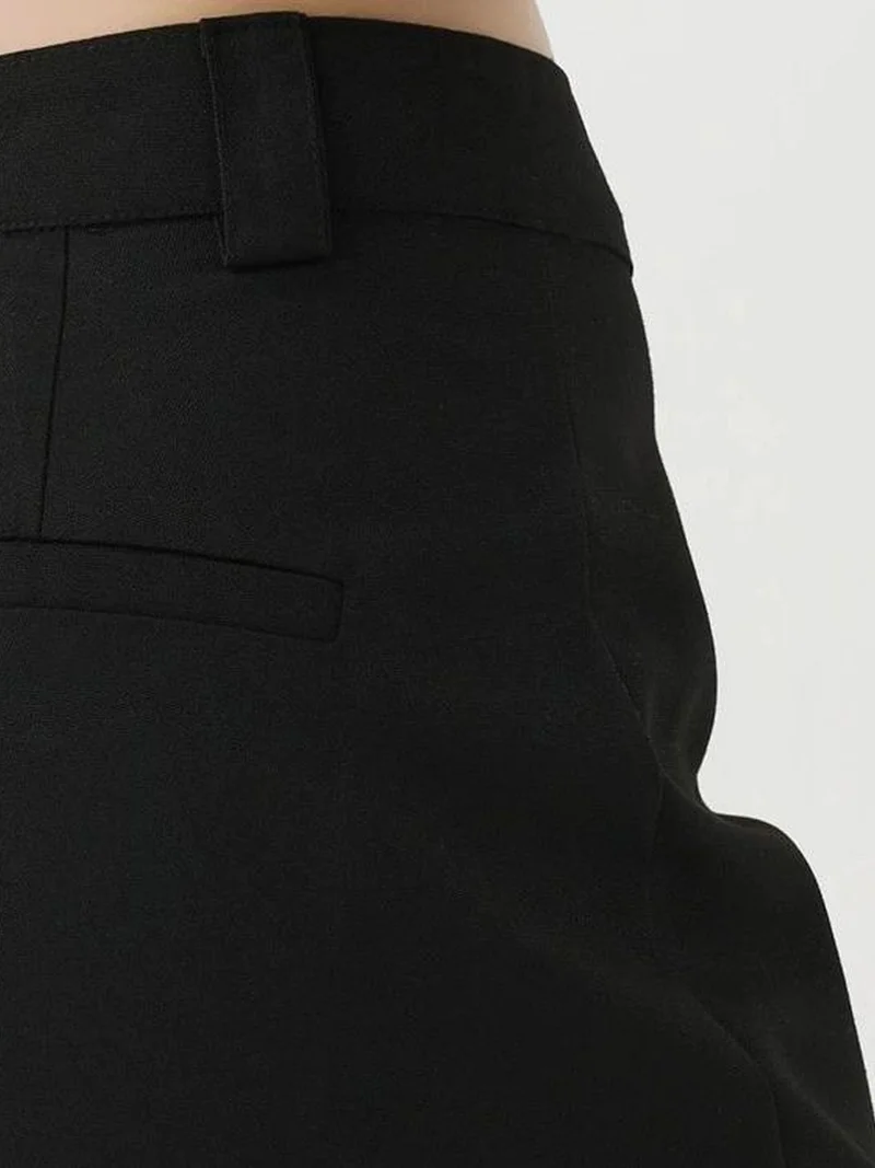 HICCUP Straight Leg Normal Waist Pants with Button Closure