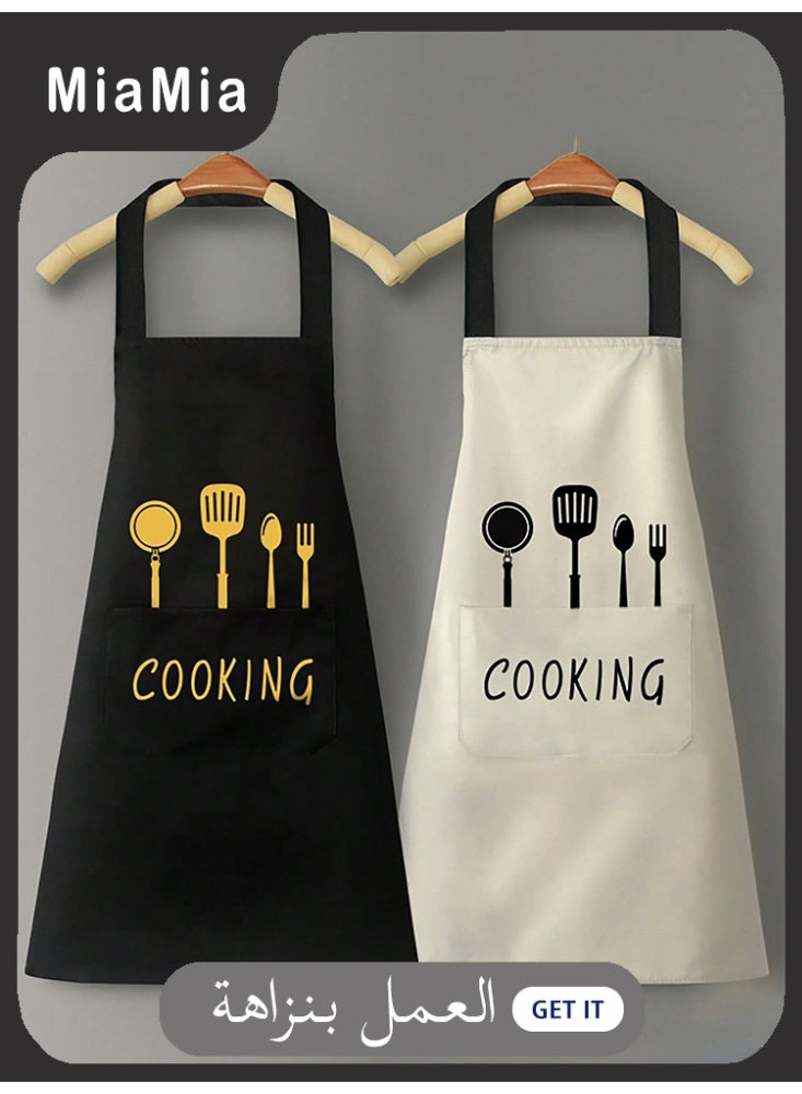 Miamia Waterproof PVC Chef Apron with Large Pockets Cross Back for Men Women Cooking Baking BBQ Hairstylist Woodworking Welding Carpenter Workwear Everyday Use - Image 1