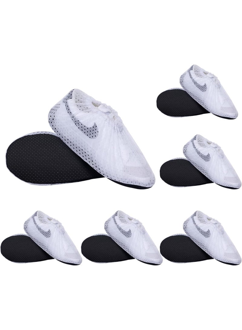 Cobest Mesh Shoe Covers, 5 Pairs Premium Soft Safety Shoe Covers, Breathable Non Slip, Washable Thickened Shoe Covers for Home, Office and Laboratory, one size 5 pair, White - Image 1