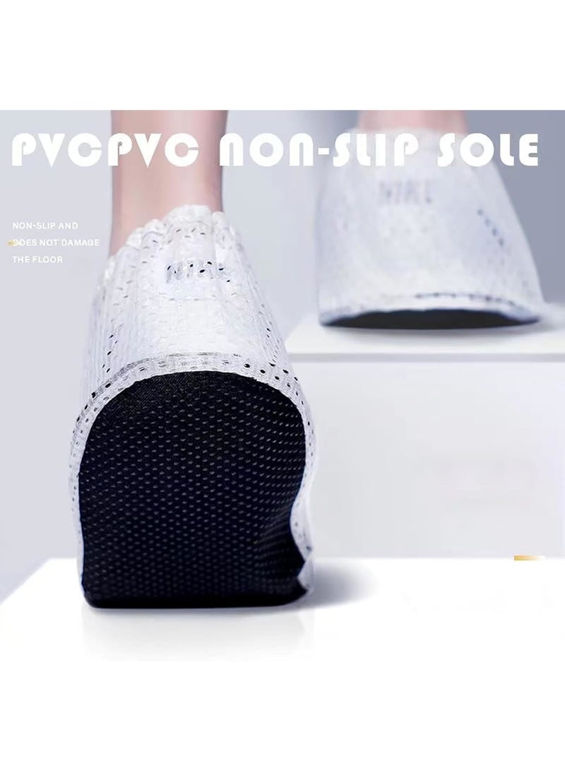 Cobest Mesh Shoe Covers, 5 Pairs Premium Soft Safety Shoe Covers, Breathable Non Slip, Washable Thickened Shoe Covers for Home, Office and Laboratory, one size 5 pair, White - Image 5