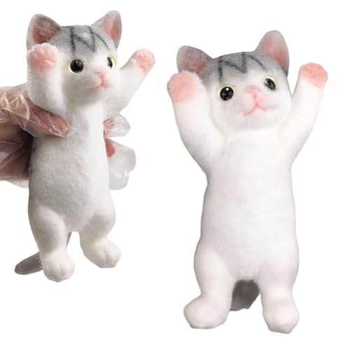 YVBBHE Big Hand Painted Cat Squishy ToysLarge Cute Ultra Soft Kitty Squeeze Fidget Toys for Stress Relief Kawaii Squishies Sticky Animal Toys for Adults KidsDecompression Sensory Balls Cheese - Image 1