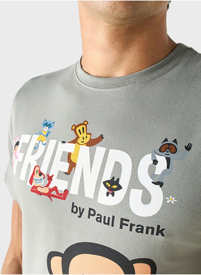 SP Characters Printed Crew Neck T-Shirt  - Image 3