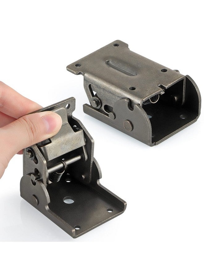 MDLUU MDLUU Folding Brackets Heavy Duty, 90 Degree Self-Lock Hinges for Table Leg, Wall Shelf, 330lbs Per, Pack of 4(Gunblack)  - Image 3